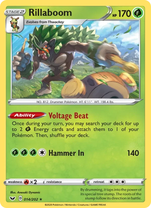 Rillaboom 14/202 Sword & Shield Pokémon card