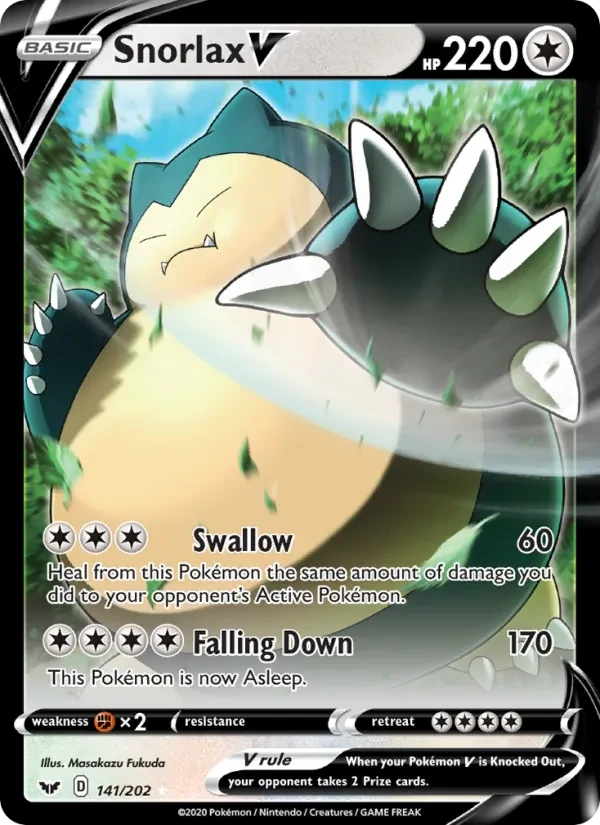 Snorlax V 141/202 Sword & Shield Pokémon card