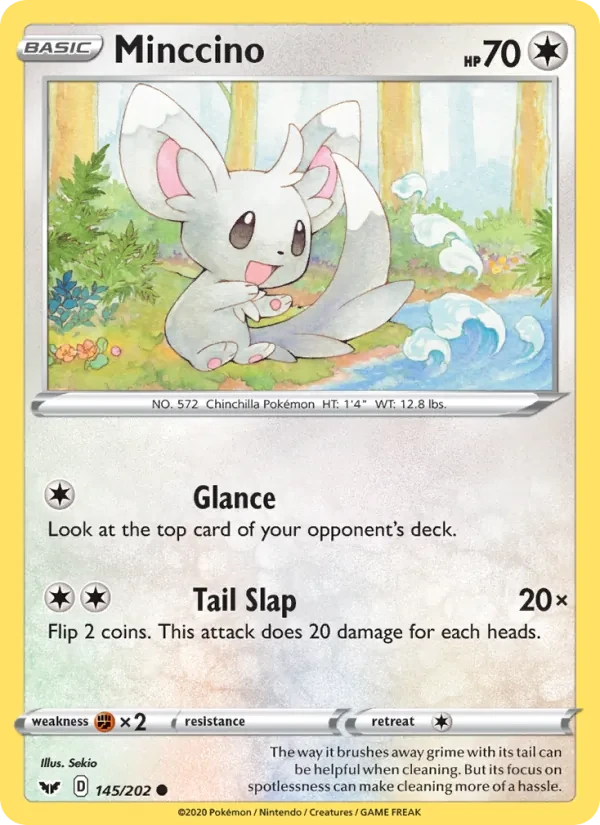 Minccino 145/202 Sword & Shield Pokémon card