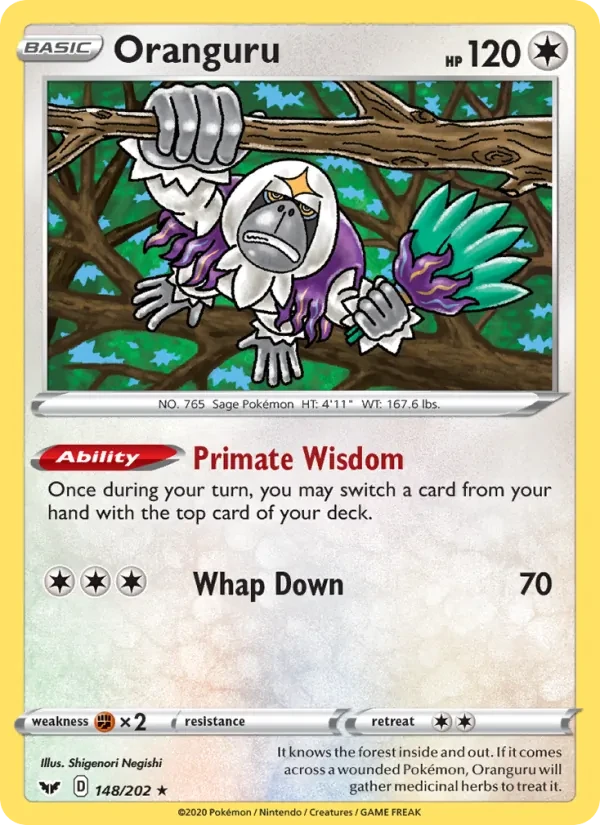 Oranguru 148/202 Sword & Shield Pokémon card