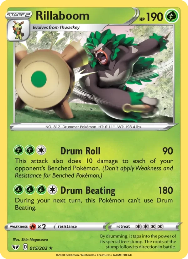 Rillaboom 15/202 Sword & Shield Pokémon card