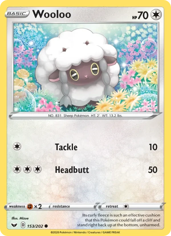 Wooloo 153/202 Sword & Shield Pokémon Karte