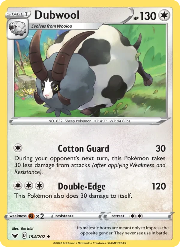 Dubwool 154/202 Sword & Shield Pokémon card