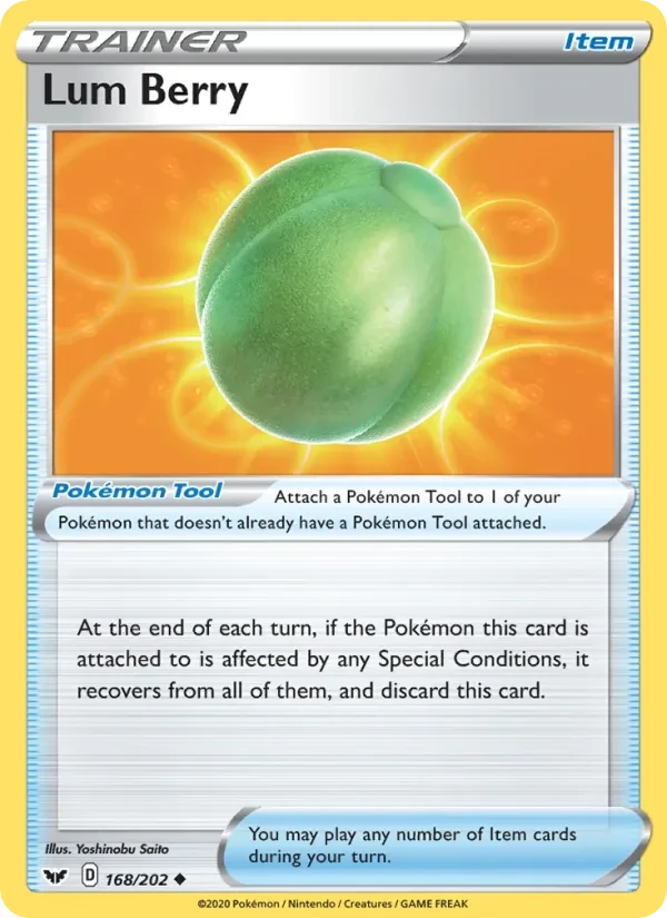 Lum Berry 168/202 Sword & Shield Pokémon card