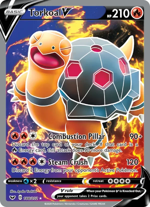 Torkoal V 188/202 Sword & Shield Pokémon card