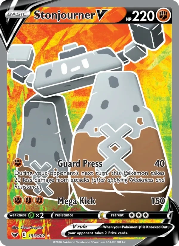 Stonjourner V 193/202 Sword & Shield Pokémon card