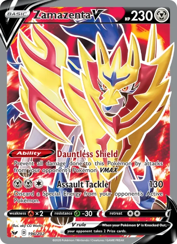 Zamazenta V 196/202 Sword & Shield Pokémon card