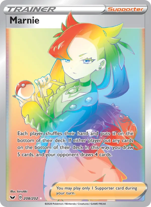 Marnie 208/202 Sword & Shield Pokémon card