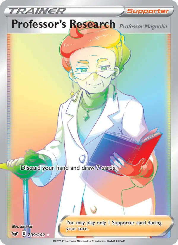 Carte Pokémon Professor's Research (Professor Magnolia) 209/202 Sword & Shield
