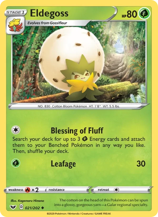 Eldegoss 21/202 Sword & Shield Pokémon card