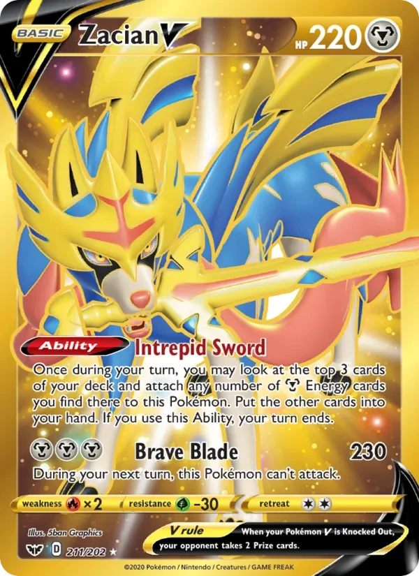 Zacian V 211/202 Sword & Shield Pokémon card