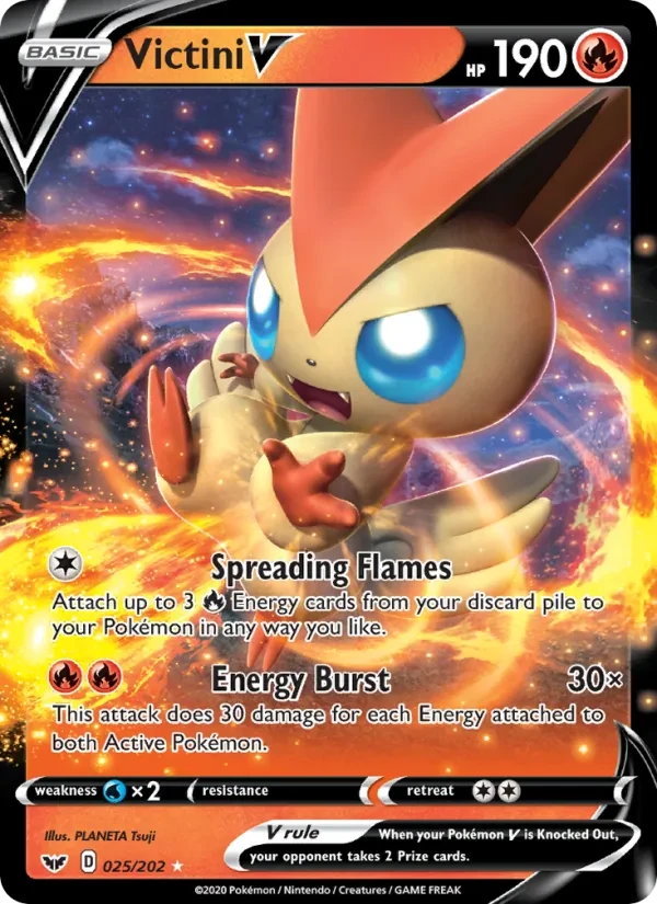 Victini V 25/202 Sword & Shield Pokémon card