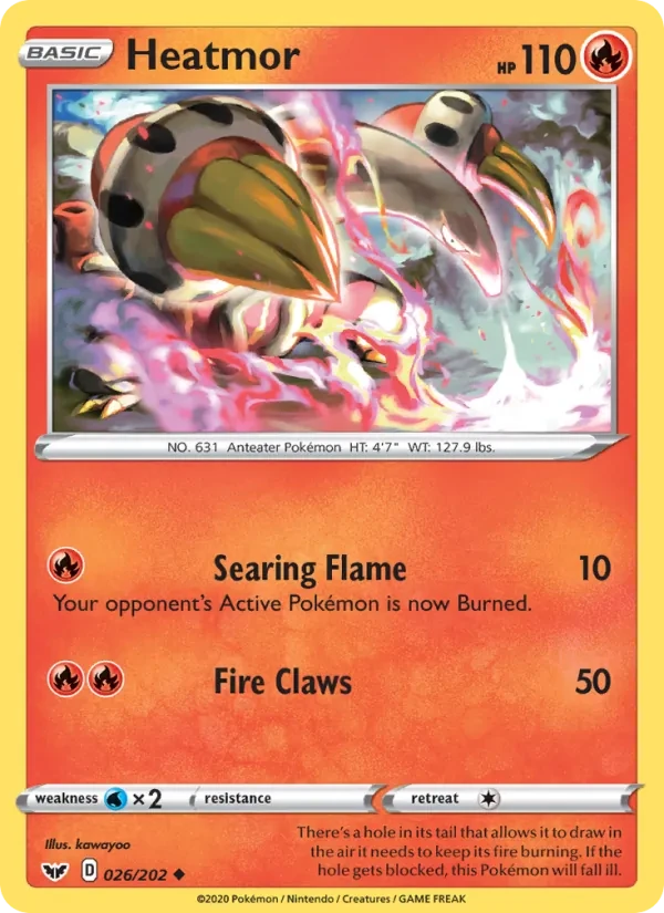 Heatmor 26/202 Sword & Shield Pokémon card