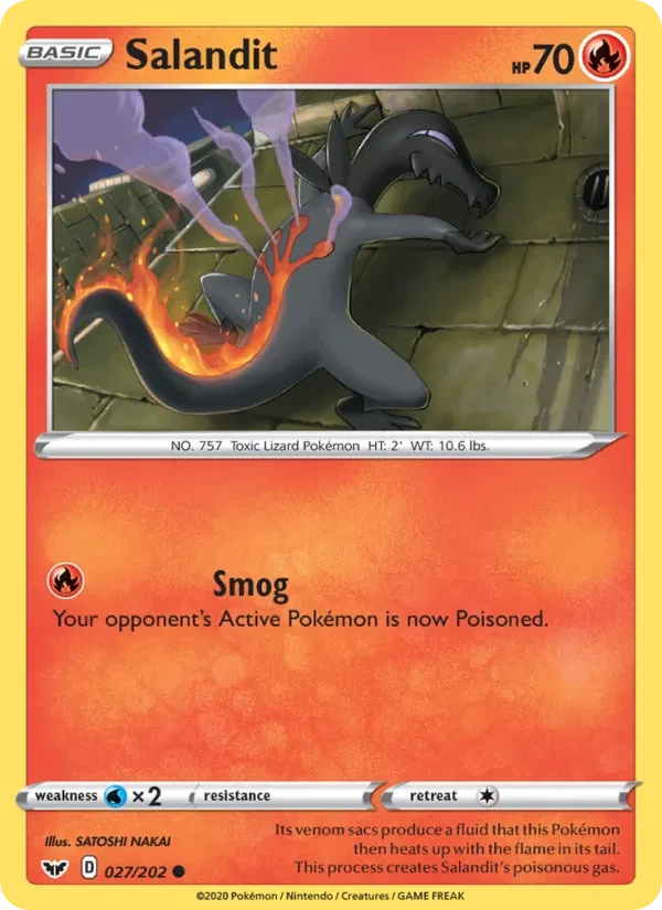 Salandit 27/202 Sword & Shield Pokémon card