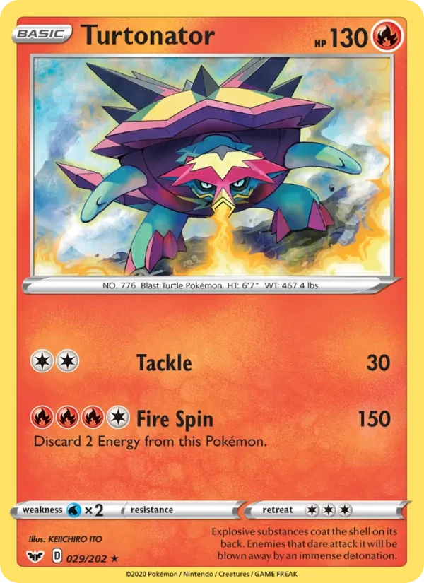 Turtonator 29/202 Sword & Shield Pokémon card