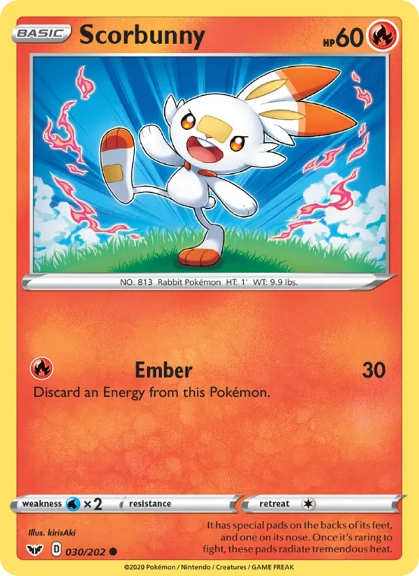 Scorbunny 30/202 Sword & Shield Pokémon card