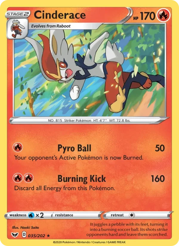 Cinderace 35/202 Sword & Shield Pokémon card
