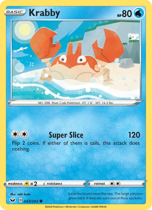 Krabby 43/202 Sword & Shield Pokémon card