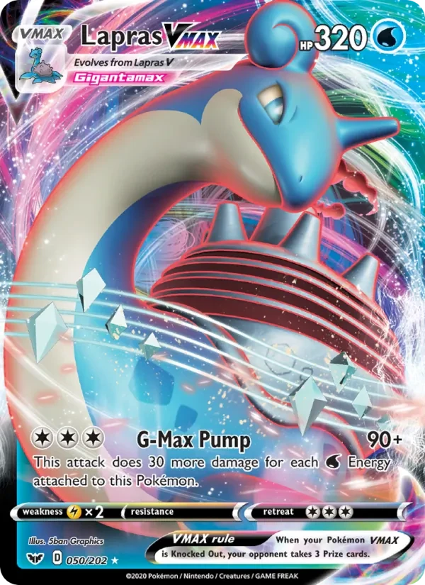 Lapras VMAX 50/202 Sword & Shield Pokémon card