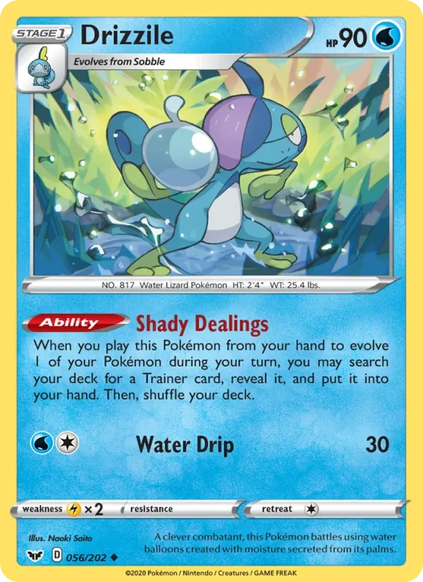 Drizzile 56/202 Sword & Shield Pokémon card