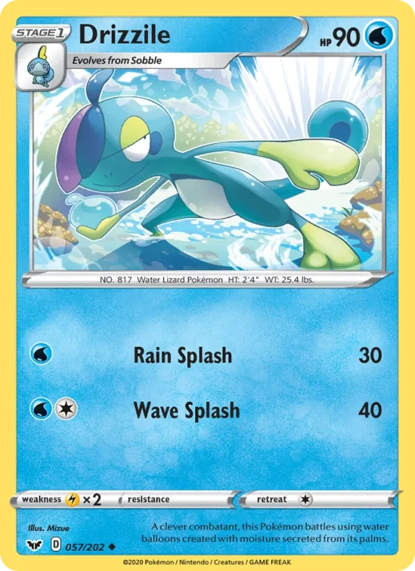 Drizzile 57/202 Sword & Shield Pokémon card