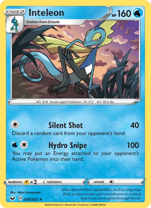 Inteleon 59/202 Sword & Shield Pokémon card