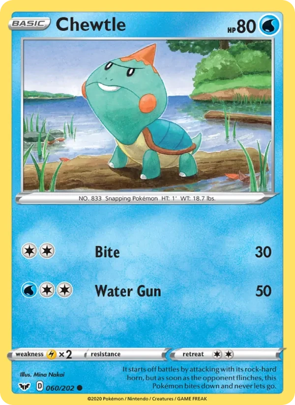 Chewtle 60/202 Sword & Shield Pokémon Karte