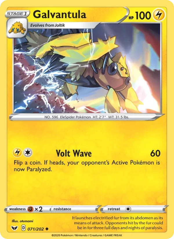 Galvantula 71/202 Sword & Shield Pokémon card