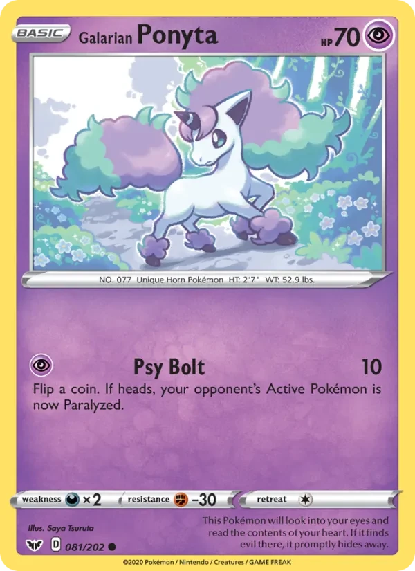 Galarian Ponyta 81/202 Sword & Shield Pokémon card