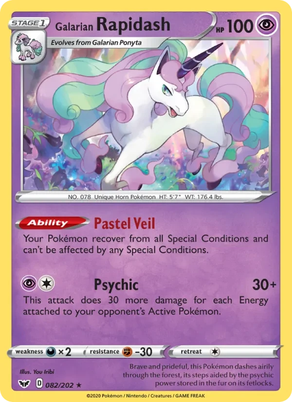 Galarian Rapidash 82/202 Sword & Shield Pokémon card