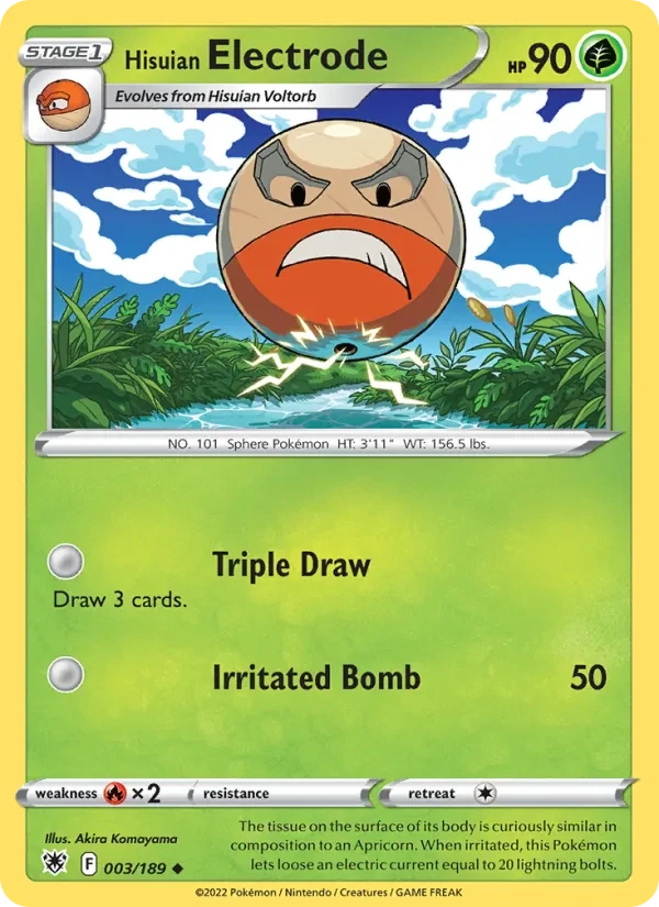 Hisuian Electrode 003/189 Astral Radiance Pokémon card