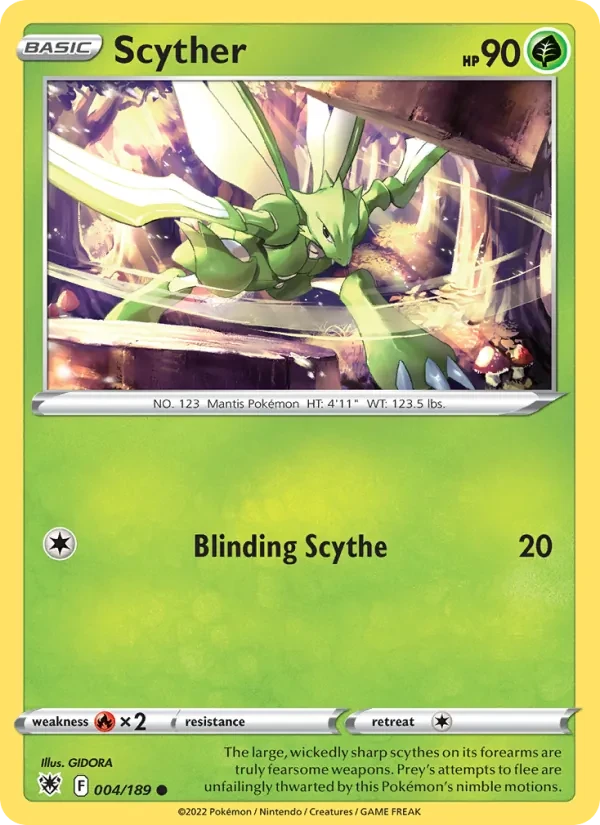 Scyther 004/189 Astral Radiance Pokémon card