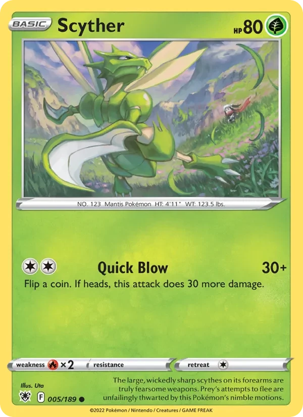 Scyther 005/189 Astral Radiance Pokémon card