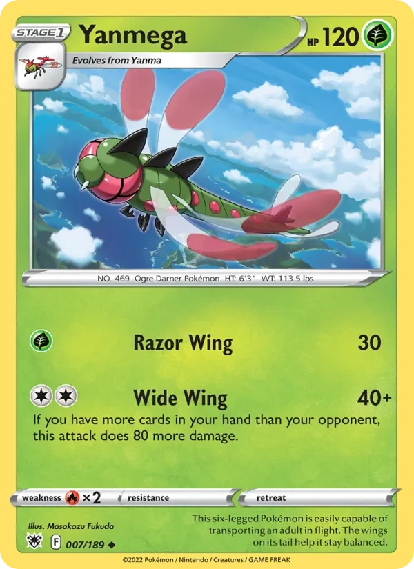 Yanmega 007/189 Astral Radiance Pokémon card