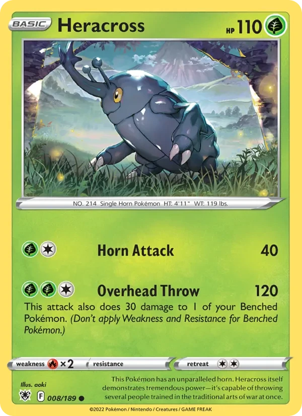 Heracross 008/189 Astral Radiance Pokémon card