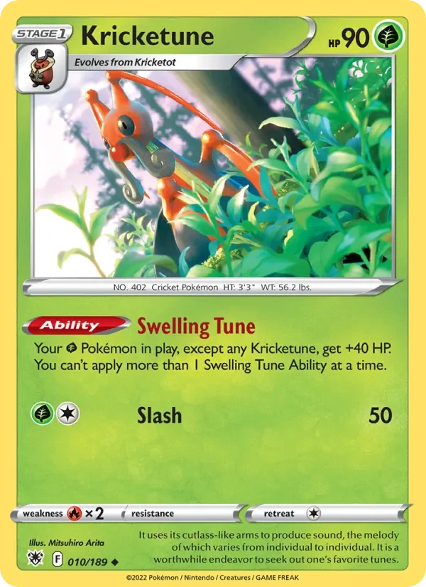 Kricketune 010/189 Astral Radiance Pokémon card