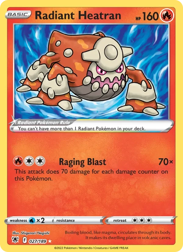 Radiant Heatran 027/189 Astral Radiance Pokémon card