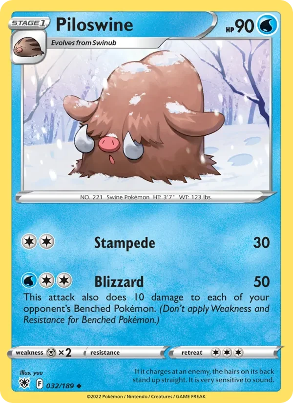 Piloswine 032/189 Astral Radiance Pokémon card