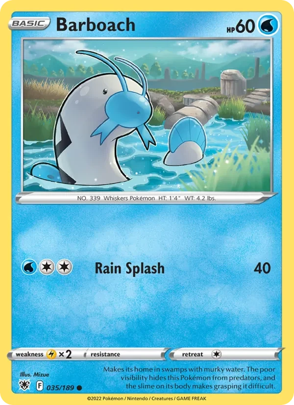 Barboach 035/189 Astral Radiance Pokémon card