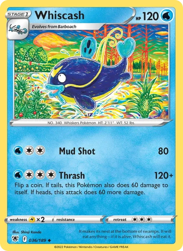 Whiscash 036/189 Astral Radiance Pokémon card