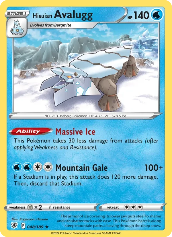 Hisuian Avalugg 048/189 Astral Radiance Pokémon card