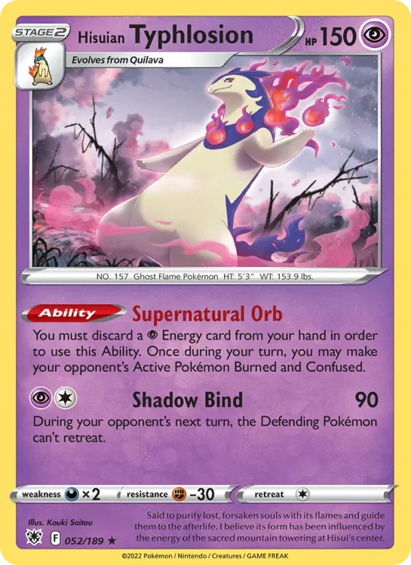 Hisuian Typhlosion 052/189 Astral Radiance Pokémon card