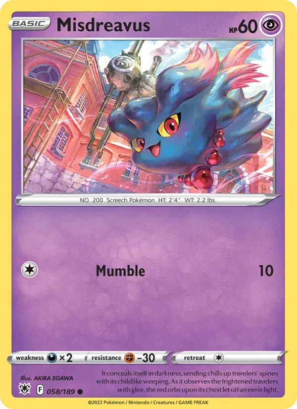 Misdreavus 058/189 Astral Radiance Pokémon card
