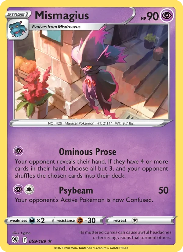 Mismagius 059/189 Astral Radiance Pokémon kaart
