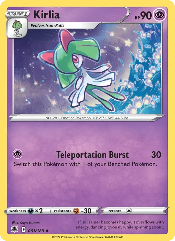 Kirlia 061/189 Astral Radiance Pokémon card