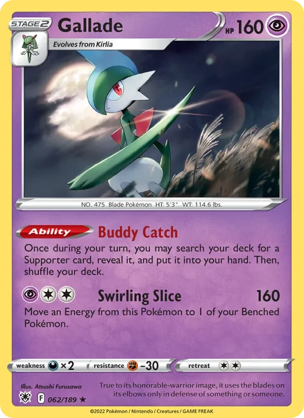 Gallade 062/189 Astral Radiance Pokémon card