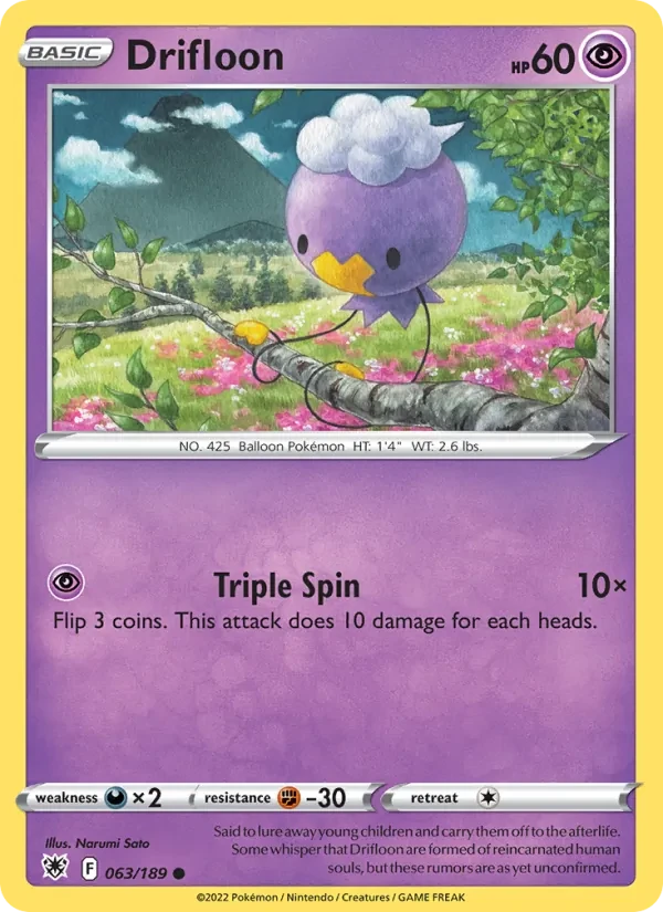 Drifloon 063/189 Astral Radiance Pokémon card