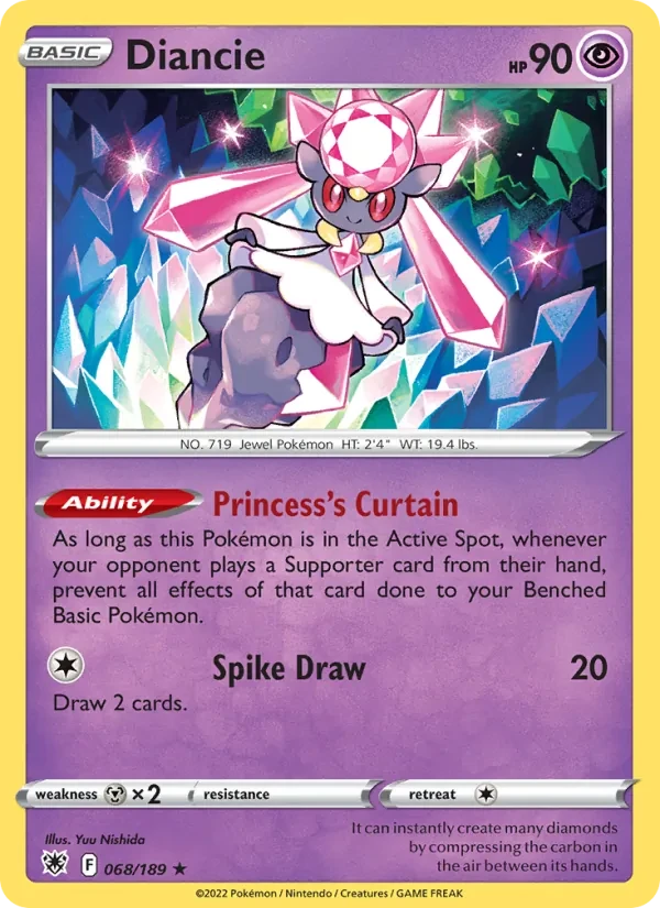 Diancie 068/189 Astral Radiance Pokémon card