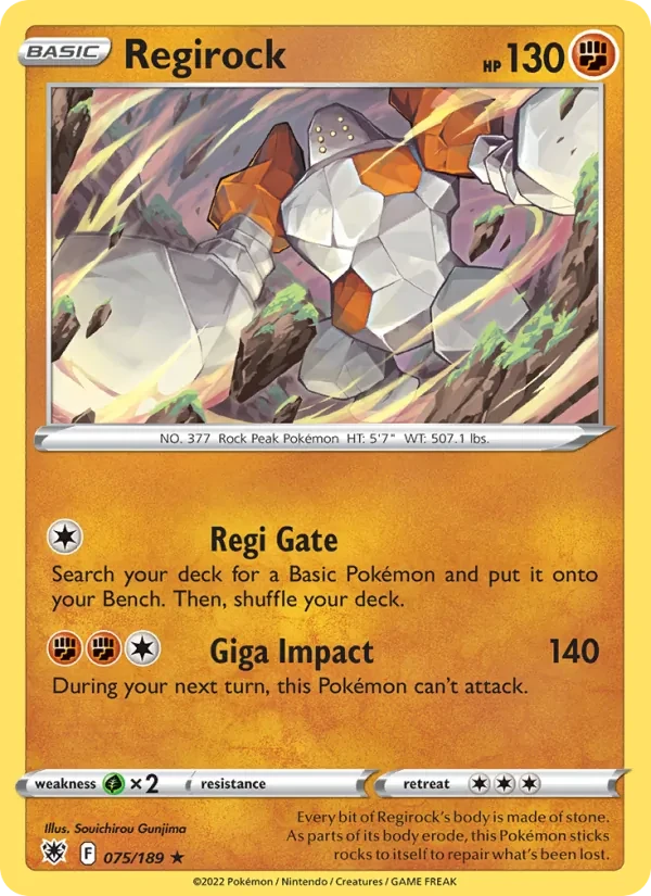 Regirock 075/189 Astral Radiance Pokémon card