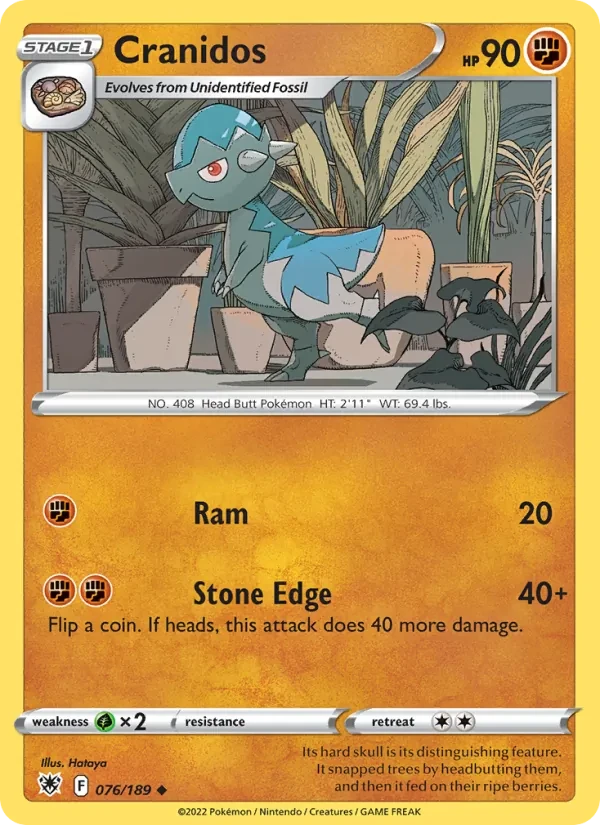 Cranidos 076/189 Astral Radiance Pokémon card